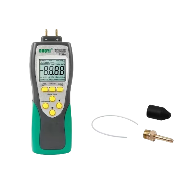 DUOYI DY27A Digital Differential Pressure Manometer bar Precision 0.001 Air Pressure Gauges Tester LCD Display Measuring Device