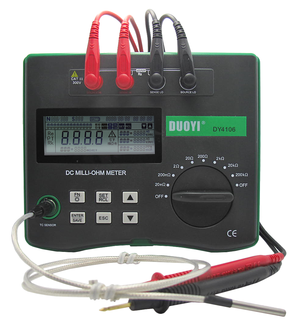 DUOYI DY4106 Digital Milli-ohm Meter HD LCD Backlit 4 Wire Test Low Resistance Multimeter 10u-200kΩ New Energy Vehicle