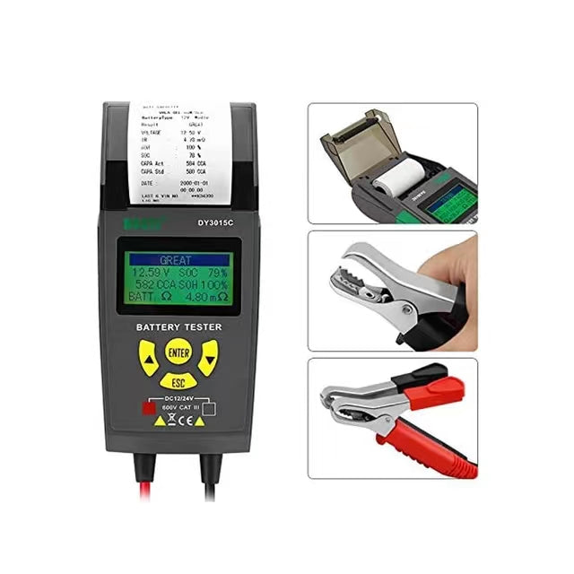 DUOYI dy3015c 12V/24V Car Battery Tester with Printer Automotive Battery