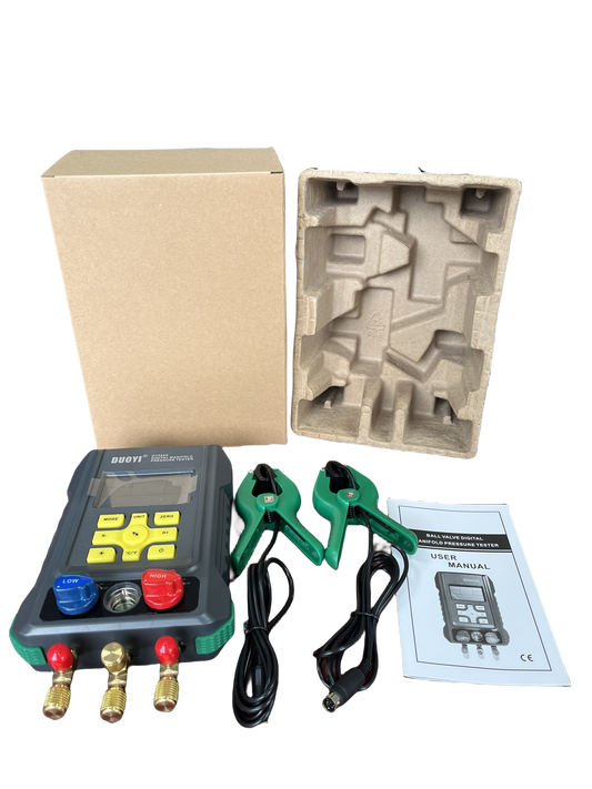 DUOYI DY522C Digital Manifold HVAC Gauge with Sensor Clips Tools